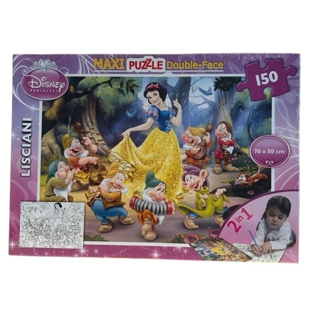 Lisciani Disney Princess Snow White Maxi Puzzle 150pc Kids Multicolor 2-in-1 New